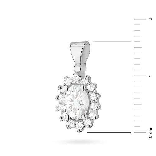 Zawieszka z białego złota z diamentem  laboratoryjnym Lab Diamonds kwiatek markiza