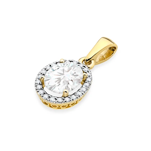 Okazała złota zawieszka z diamentem laboratoryjnym Lab Diamonds i brylantami Z0080.Z3.LDW.01 marko