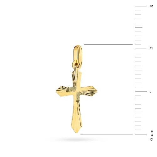 Złoty diamentowany krzyżyk zdobiony KR-GW-099-585 marko