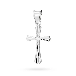 Srebrny krzyżyk diamentowany zdobiony