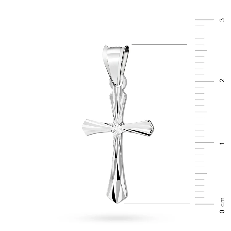 Srebrny krzyżyk diamentowany zdobiony D357-925-S marko