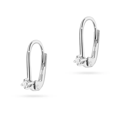 Kolczyki z białego złota z brylantami 0,06ct klasyczne basic K0057.B3.DIW.01 marko
