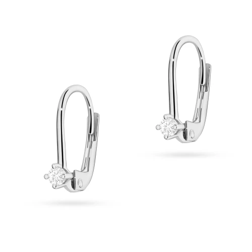 Kolczyki z białego złota z brylantami 0,14ct klasyczne basic K0057.B3.DIW.03 marko