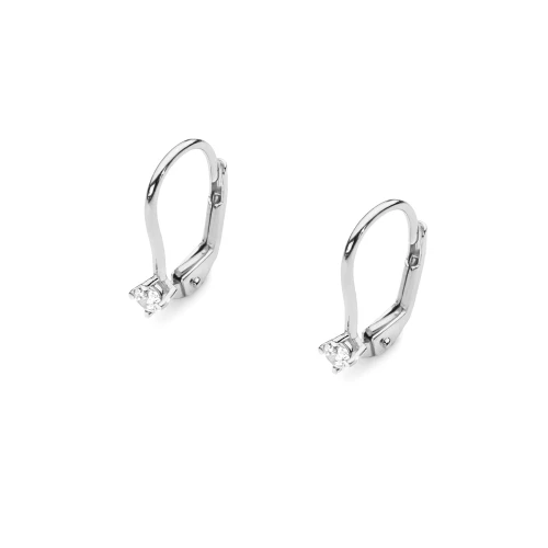 Kolczyki z białego złota z brylantami 0,14ct klasyczne basic K0057.B3.DIW.03 marko
