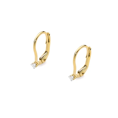 Złote kolczyki z brylantami 0,06ct klasyczne basic K0057.Z3.DIW.01 marko