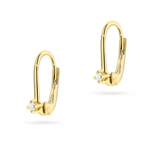 Złote kolczyki z brylantami 0,08ct klasyczne basic
