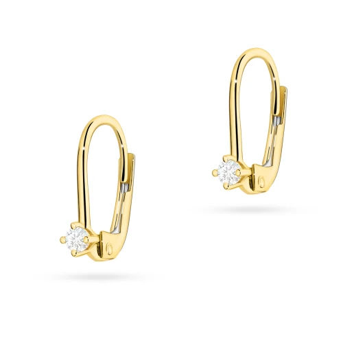 Złote kolczyki z brylantami 0,14ct klasyczne basic K0057.Z3.DIW.03 marko