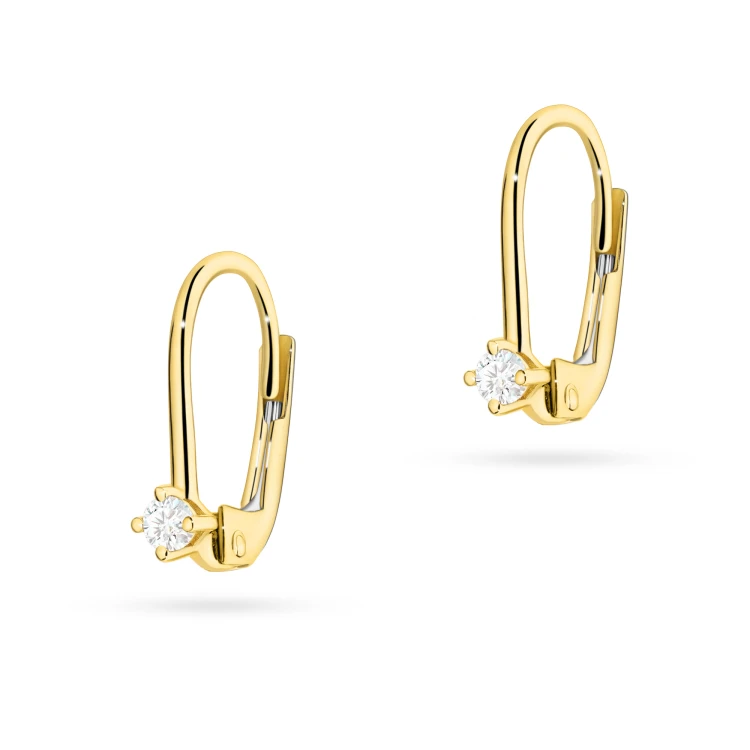 Złote kolczyki z brylantami 0,14ct klasyczne basic K0057.Z3.DIW.03 marko