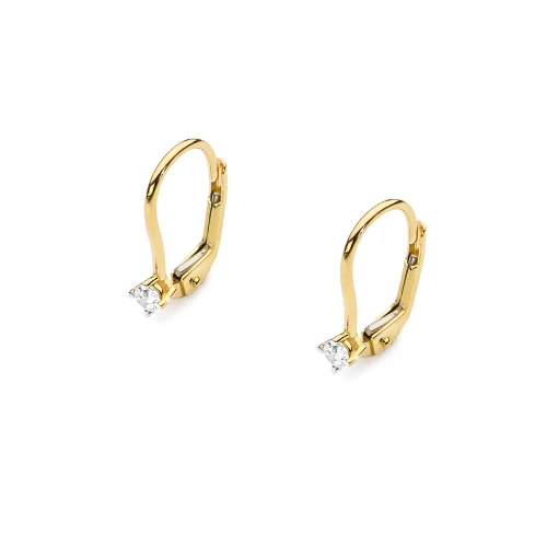 Złote kolczyki z brylantami 0,14ct klasyczne basic K0057.Z3.DIW.03 marko