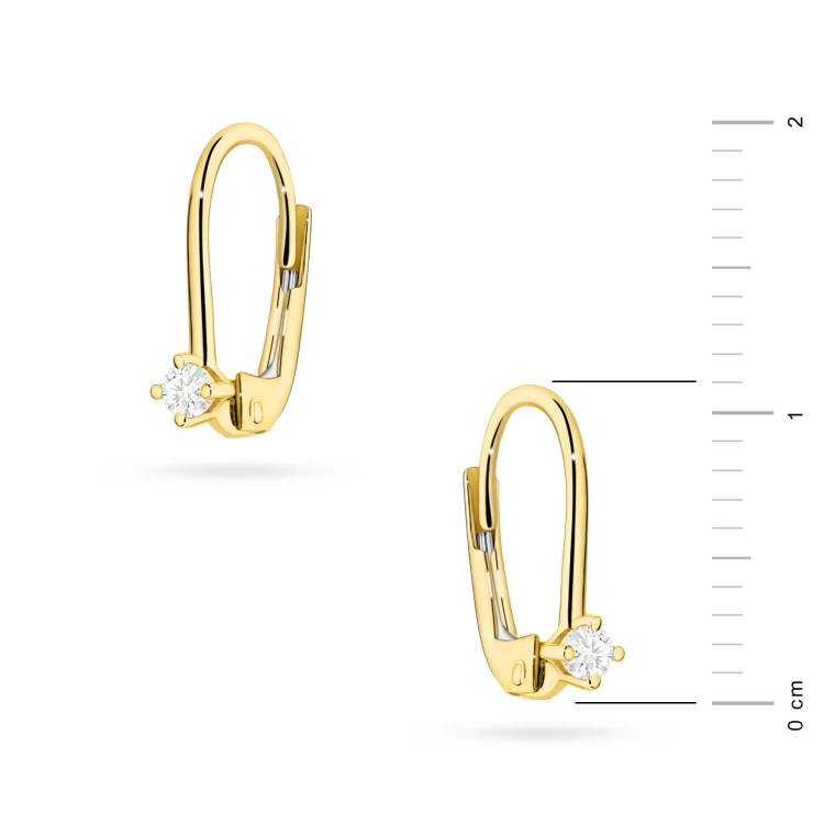 Złote kolczyki z brylantami 0,14ct klasyczne basic K0057.Z3.DIW.03 marko