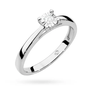 Pierścionek zaręczynowy Lab Diamonds  0,08ct białe złoto