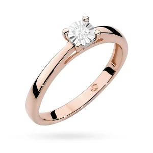 Pierścionek zaręczynowy Lab Diamonds  0,08ct różowe złoto