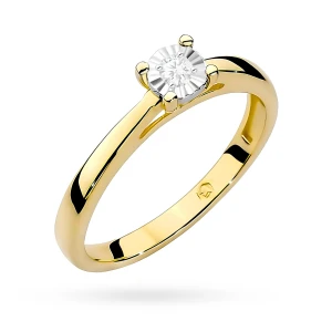 Pierścionek zaręczynowy Lab Diamonds  0,08ct żółte złoto