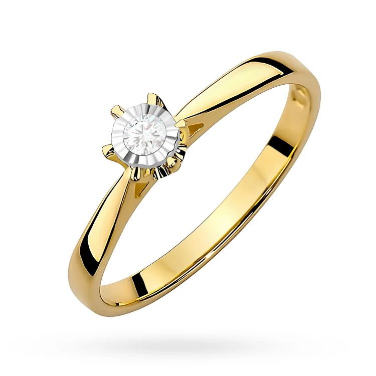 Złoty pierścionek 585 z brylantem 0,05ct Klasyka W0426.Z3.DIW.01 marko