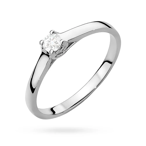 Pierścionek zaręczynowy z białego złota z brylantem 0.12ct Od serca W0506.B3.DIW.01 marko