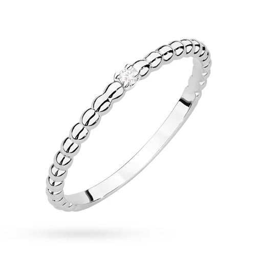Pierścionek z białego złota obrączka z brylantem Soledo W0601.B3.DIW.01 marko