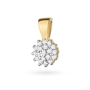 Złota zawieszka klasyczna z brylantami 0,10ct