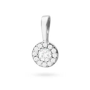Zawieszka z białego złota kółeczko z  brylantami 0.22ct Premio