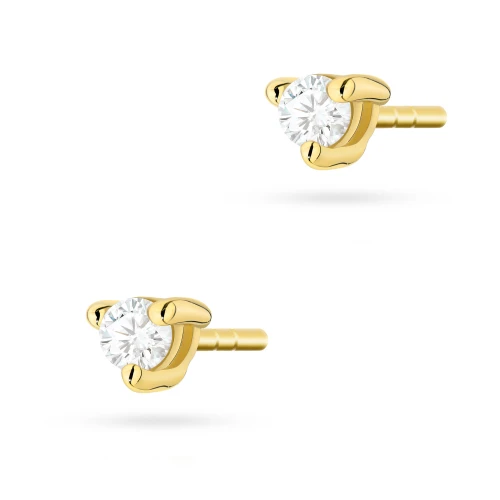 Złote kolczyki z brylantami 0,08ct