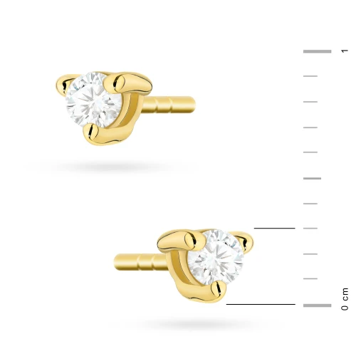 Złote kolczyki z brylantami 0,08ct