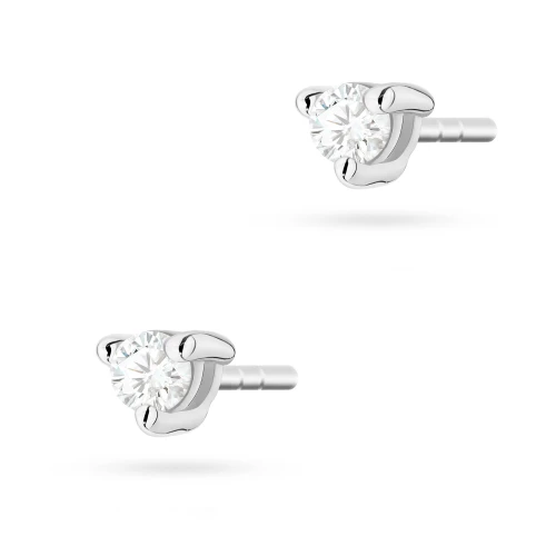 Złote kolczyki z brylantami 0,08ct klasyczne z białego złota K0035.B3.DIW.01 marko