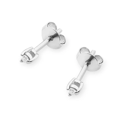 Złote kolczyki z brylantami 0,08ct klasyczne z białego złota K0035.B3.DIW.01 marko