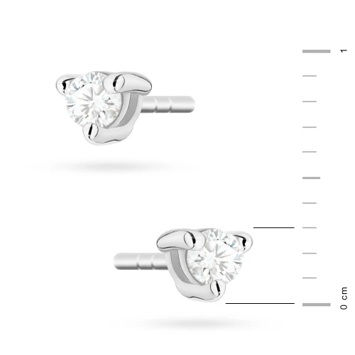 Złote kolczyki z brylantami 0,08ct klasyczne z białego złota