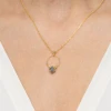 Srebrny pozłacany naszyjnik ring z czarną koniczynką Kleur N1131-925-CZZ marko