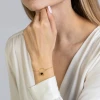 Pozłacana bransoletka ring z czarną koniczynką Kleur B1465-925-CZZ marko
