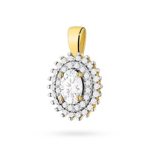 Okazała zawieszka z żółtego złota z diamentem laboratoryjnym Lab Diamonds