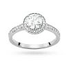 Pierścionek z białego złota Halo diament laboratoryjny 0,70ct i kamienie boczne Lab Diamonds W0508.B3.LDW.03 marko