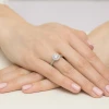 Pierścionek z białego złota Halo diament laboratoryjny 0,70ct i kamienie boczne Lab Diamonds W0508.B3.LDW.03 marko
