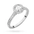 Pierścionek z białego złota Halo diament laboratoryjny 0,50ct i kamienie boczne Lab Diamonds W0508.B3.LDW.02 marko