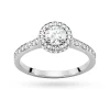 Pierścionek z białego złota Halo diament laboratoryjny 0,50ct i kamienie boczne Lab Diamonds W0508.B3.LDW.02 marko