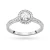 Pierścionek z białego złota Halo diament laboratoryjny 0,50ct i kamienie boczne Lab Diamonds W0508.B3.LDW.02 marko