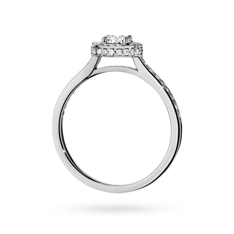 Pierścionek z białego złota Halo diament laboratoryjny 0,50ct i kamienie boczne Lab Diamonds W0508.B3.LDW.02 marko
