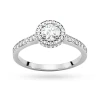 Pierścionek z białego złota Halo diament laboratoryjny 0,40ct i kamienie boczne Lab Diamonds W0508.B3.LDW.01 marko