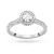 Pierścionek z białego złota Halo diament laboratoryjny 0,40ct i kamienie boczne Lab Diamonds W0508.B3.LDW.01 marko
