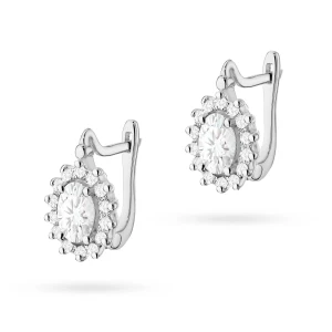 Kolczyki z białego złota zapięcie angielskie markizy diamenty laboratoryjne Lab Diamonds 