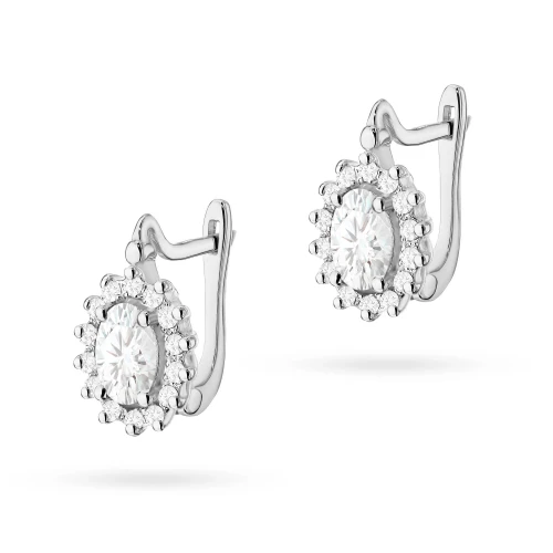 Kolczyki z białego złota zapięcie angielskie markizy diamenty laboratoryjne Lab Diamonds 