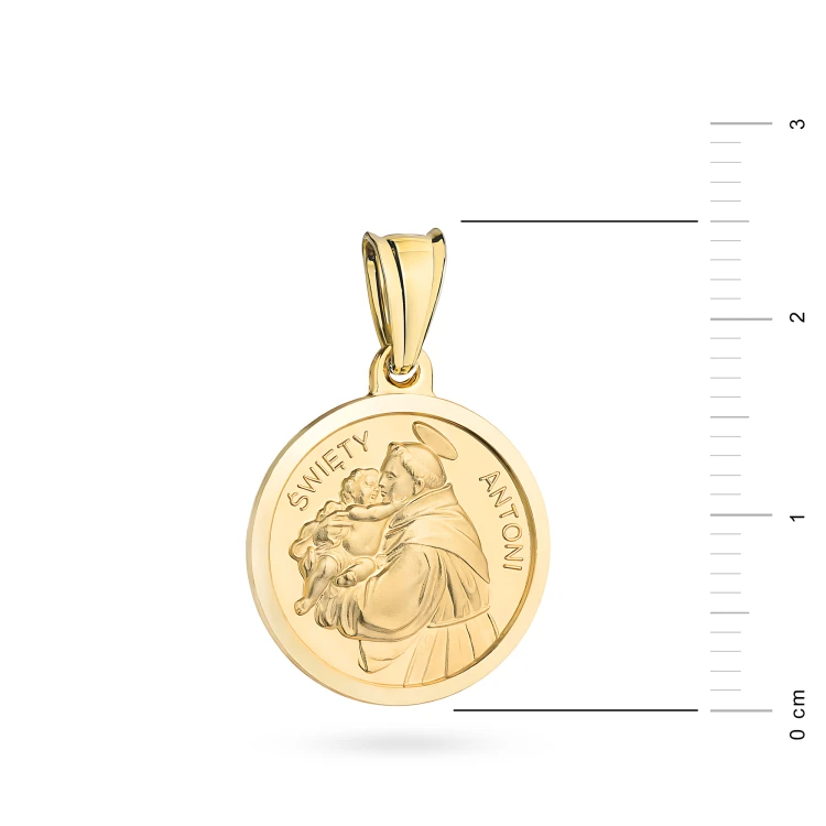 Złoty okrągły medalik Święty Antoni MD-GW-150-585 marko