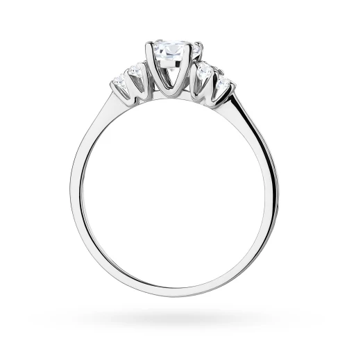 Pierścionek zaręczynowy z białego złota  z okrągłym diamentem laboratoryjnym 0,50ct Lab Diamonds