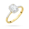 Pierścionek z żółtego złota oprawa halo prostokątny diament laboratoryjny Lab Diamonds W0575.Z3.LDW.01 marko