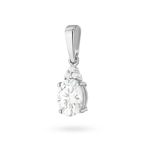 Zawieszka z białego złota i owalnym diamentem laboratoryjnym Lab Diamonds
