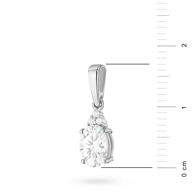 Zawieszka z białego złota z brylantami i owalnym diamentem laboratoryjnym Lab Diamonds Z0308.B3.LDW.01 marko