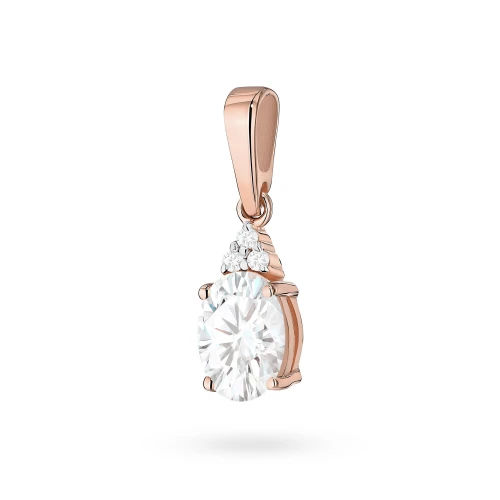 Zawieszka z różowego złota z brylantami i owalnym diamentem laboratoryjnym Lab Diamonds