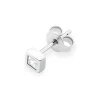 Srebrny kolczyk kwadratowa pojedyncza cyrkonia oprawa bezel 4 x 4mm Jeso K2034-925-S-SOLO marko