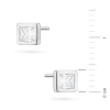 Srebrne kolczyki kwadratowe pojedyncza cyrkonia oprawa bezel 4 x 4mm Jeso K2034-925-S marko