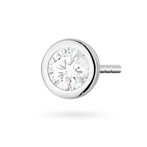 Srebrny kolczyk klasyczny pojedyncza cyrkonia oprawa bezel 6mm Jeso K2033-925-S-SOLO marko