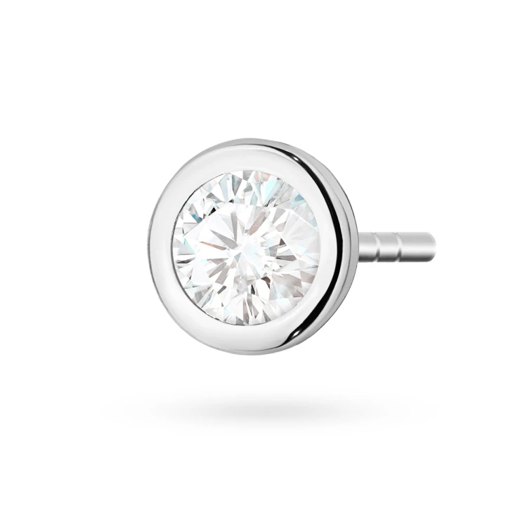 Srebrny kolczyk klasyczny pojedyncza cyrkonia oprawa bezel 6mm Jeso K2033-925-S-SOLO marko